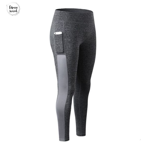 

stretchy super fitness leggings women pocket mesh sportwear high waist stitching energy seamless tummy control workout pants, Black