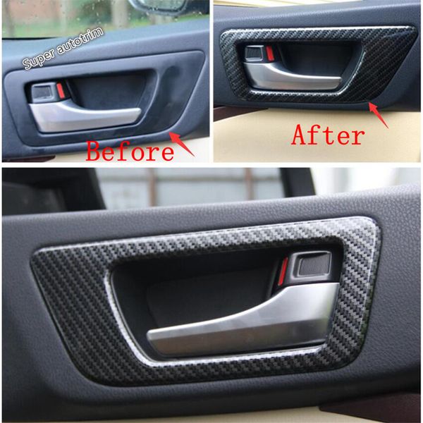 

lapetus inner door handle bowl cover trim fit for highlander kluger 2014 - 2019 left-hand drive model / carbon fiber abs