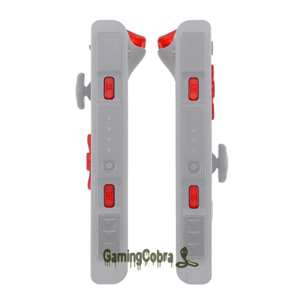 

transparent clear red replacement d-pad abxy keys sr sl l r zr zl trigger full set buttons w/ tools for nintendo switch joy-con