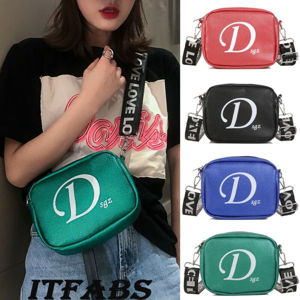 

new women pu leather bag fashion letter handbags ladies wide shoulder bag travel crossbody bags for women's messenger bags