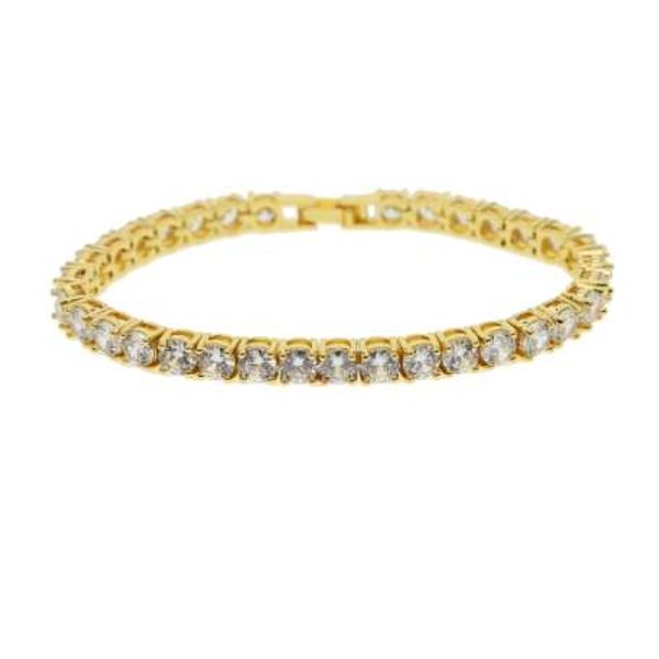 

hip hop lab cz bling bling jewelry 5mm tennis cz chain 19cm 21cm women men wedding couple jewelry bracelet, Black