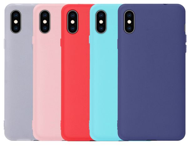 

candy color matte case for iphone 7 6 s 6s 8 7 plus x xs max xr solid color soft silicone cases phone bags coque back cover