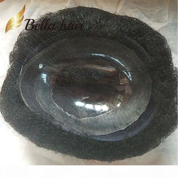 

julienchina bellahair afro kinky curly super thin based men's toupee 10*8 inch 100% human hair full hand tied lace closure for men, Black;brown