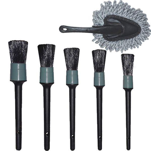 

detailing brush kit- 5 different sizes boar hair detail brushes and car duster cleaning dirt