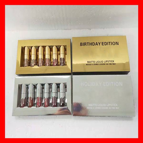 

Известная марка косметики для губ Holiday Edition блеск для губ Birthday Edition MATTE Жидкая помада 6шт.