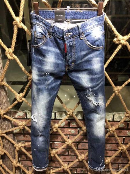 

2018 fashion new style brand men's denim jeans fit motorcycle biker denim for men brand designer hip hop mens #1505, Blue