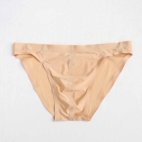 

men's ice silk briefs ultra-thin breathable seamless microlenses silky stretch low waist underwear fun underwear, Black;white