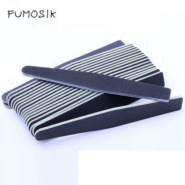 

50 pcs black sandpaper nail files 100/180 double side sanding buffer block set nail files for uv gel polish manicure tool