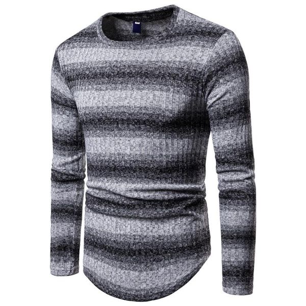 

mens sweater gradient stripe winter pullover knitted striped sweater outwear blouse sweater men long sleeve, White;black