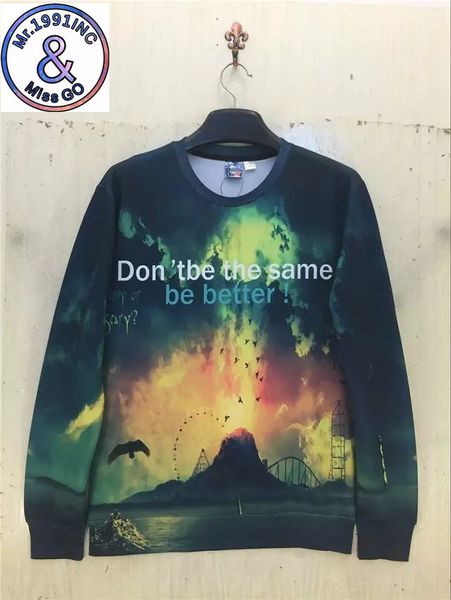 

мужской дизайнер цифровой печатный колесо обозрения орлиный узор творческий круглый вырез повседневный мужской и женский пуловер класс с дли, Black