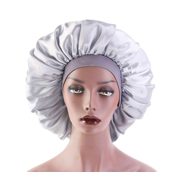 Высокая эластичность широкополый Женщина Тюрбан Hat Большой печать Шелкового Bonnet сон Cap Bonnet Женщина Тюрбан Hat для Аксессуаров для волос