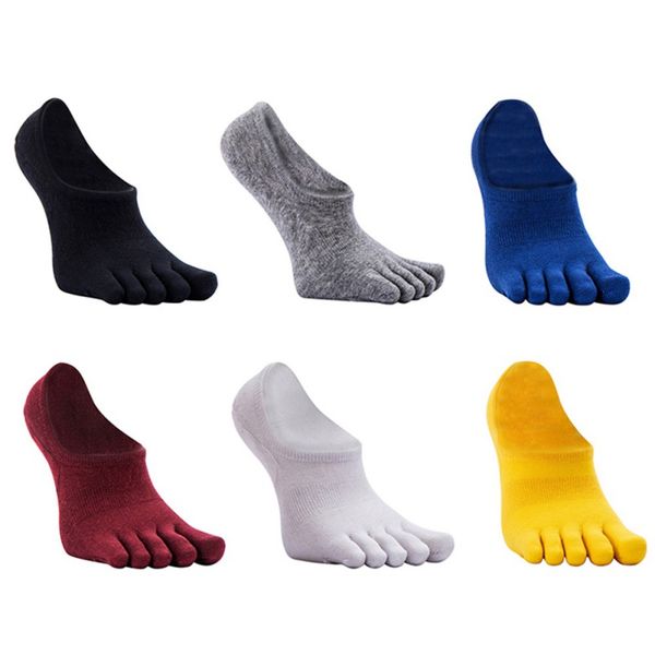 

2019 new 6colors available men's absorb five toe sport socks sweat leisure five toe socks invisible ankle, Black