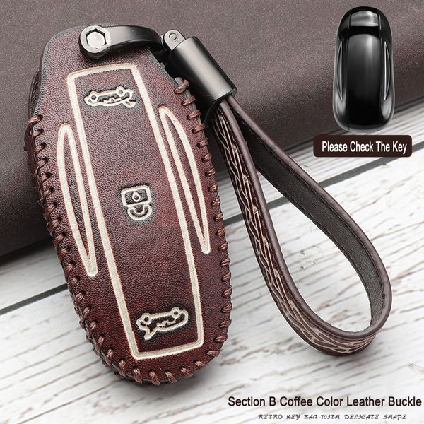 Hot Sale Car Key Set Bag Wallet For Tesla Model X Remote Shell High Quality Leather Case Cover Holder Key Pouch Car Styling Car Key Prices Car Key