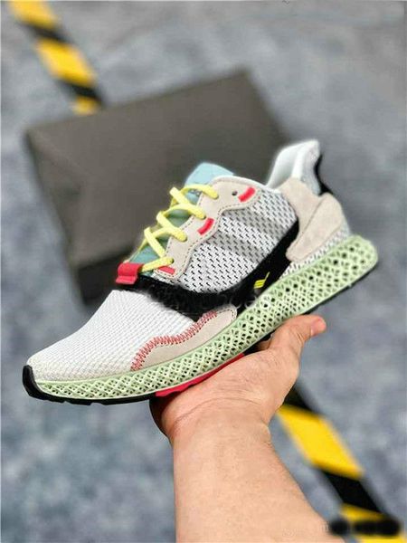 

2019 wholesale zx 4000 consortium zx 4000 4d printing stitching red and black powder future technology men and women running shoes