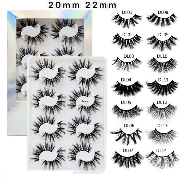 

8pairs 3d mink false eyelashes wispies fluffy long natural eyelashes full volume thick multilayered lashes eye makeup tools
