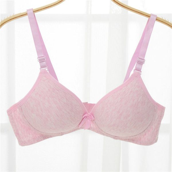 2021 Solid Cotton Bras For Young Girls Push Up Wire Free Comfort ...