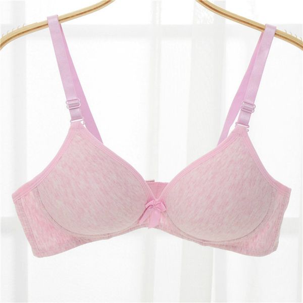 2021 Solid Cotton Bras For Young Girls Push Up Wire Free Comfort