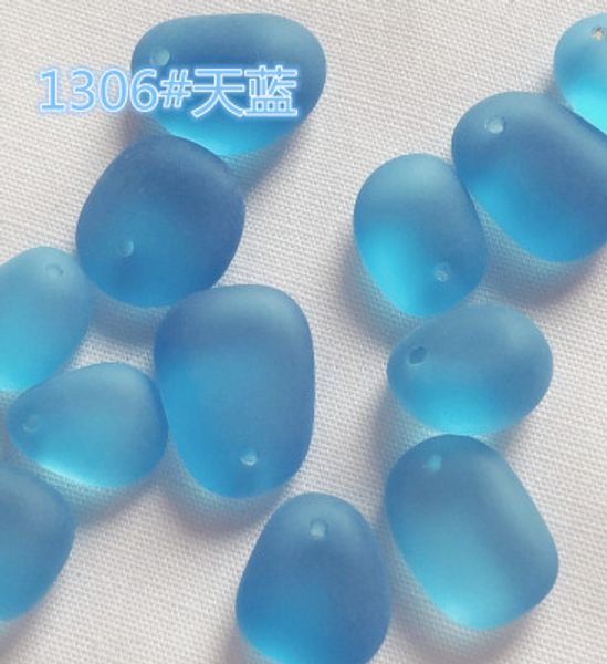 

sanlan 10pcs 12-16mm sea glass charm with hole for diy, Silver