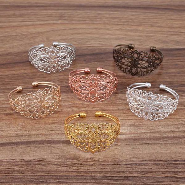 

5 pieces/lot 63mm diameter filigree bangle for women diy jewelry making, Black