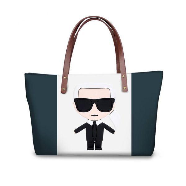 

thikin fashion karl lagerfelds printing handbags for women girl customize image shoulder bag ladies femme shopping