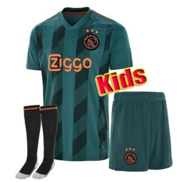 

kids kit 2020 2020 2021 ajaxes soccer jersey home away shirt neres tadic huntelaar de ligt ven de beek youth shirt, White;black