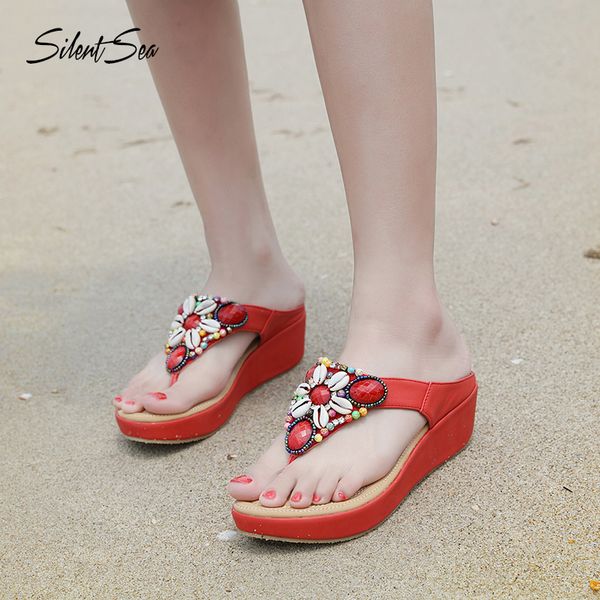 

silentsea flip flops woman summer clip toe slippers beach shoes women brand design leisure shoes breathable casual, Black