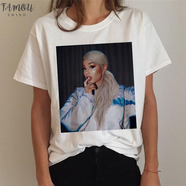

ariana grande harajuku t shirt women 7 rings ullzang floral fashion thank u,next tshirt 90s hip hop short sleeve t shirt top, White