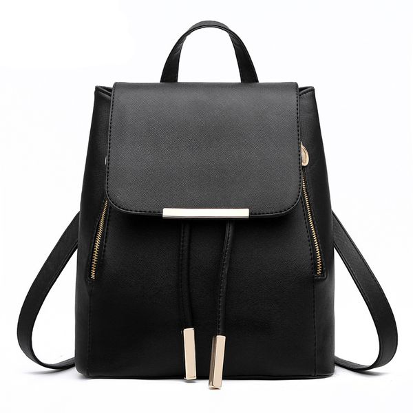 

2020 women leather backpacks female vintage backpack for girls school bag travel black bagpack ladies sac back pack