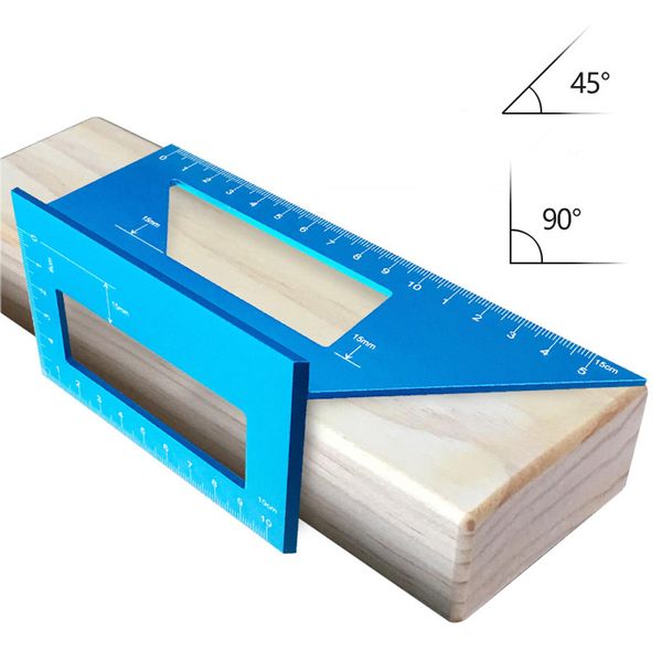 

aluminum alloy woodworking scriber t ruler multifunctional 45/90 degree angle woodworking measuring tools angle ruler#es