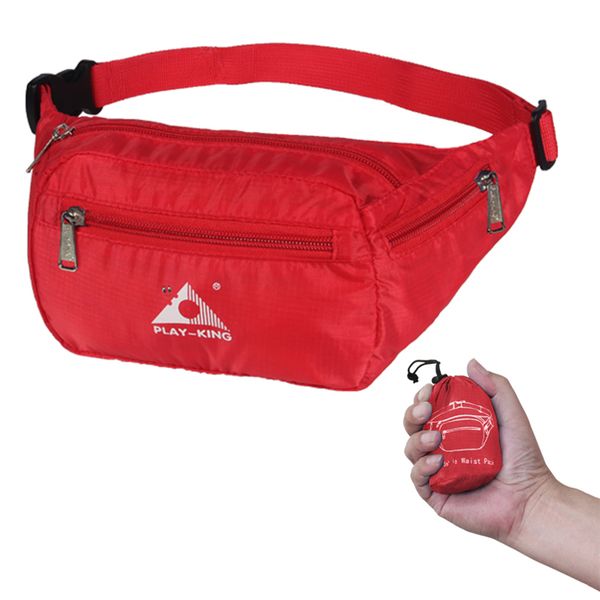 

outdoor ultralight foldable waist bag water resistant adjustable waist belt fanny pack cell phone holder bag for men women