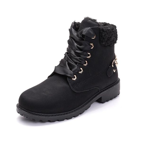 

autumn and winter new martin boots women's cotton plus velvet warm boots rivet women's boots boots2019, Black