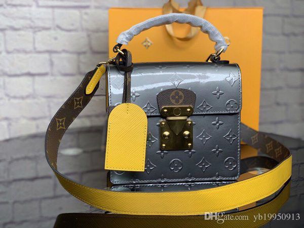 

spring street women shoulder handbag monogrram vernis patent leather messenger bags crossbody bags commuter bag clutches evening bag m90376
