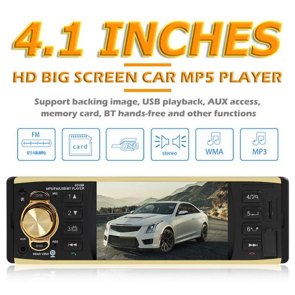 

4'' tft screen 4019b 1 din car radio audio stereo mp3 car audio player bluetooth support rearview camera remote control usb fm