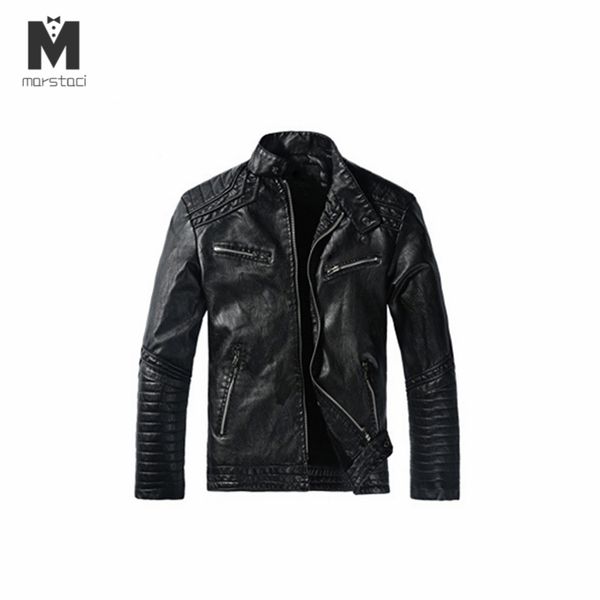 

2019 new men's men coat leather jacket motorcycle style male business casual jackets for men black motorcylejacket, Black;brown