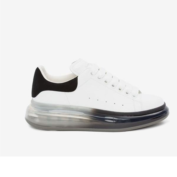 

origin package transparent oversized sole men sneakers white calf leather lace up platform casual shoes luxury women designer sneakers, Black