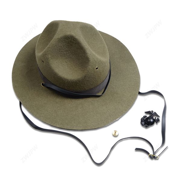 

ww2 us marine corps officer cap marine corps instructor hat, Black;white