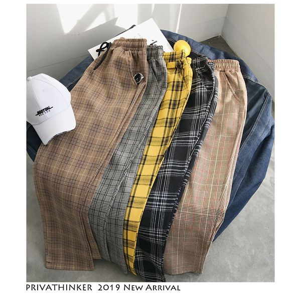 

men's pants men woman korean casual 2021 black mens streetwear male checkered summer oversize colorful
