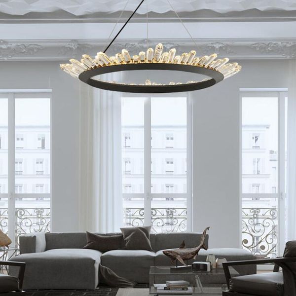 

modern crystal chandelier contemporary chandeliers lamp for bedroom dining room led black lighting ac 110 v-260 v