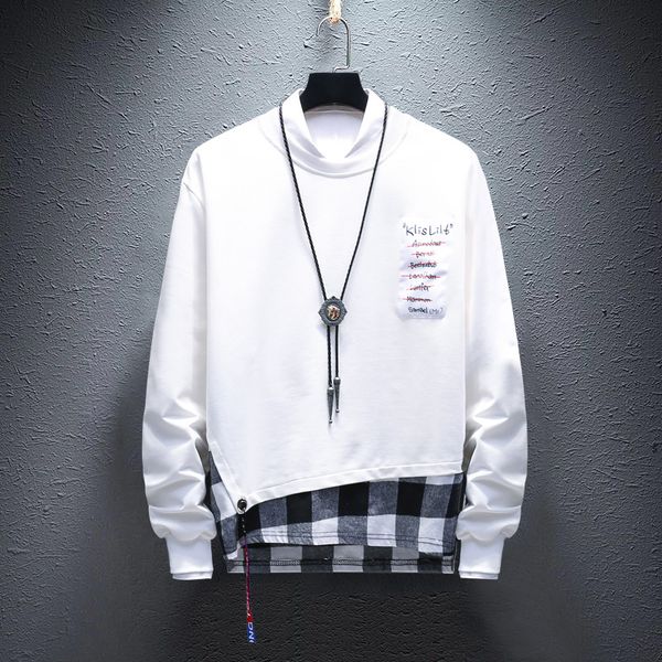 

the new men's spring and autumn sweater tide brand ins hip-hop loose pullover long-sleeved t-shirt men's casual jacket outside, Black