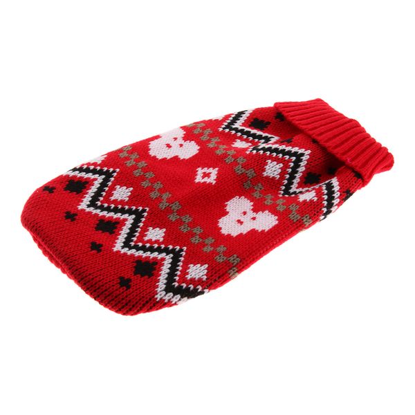 

pet dog winter sweater warm knitwear grid printed puppy jumper clothes chihuahua teddy ( random color