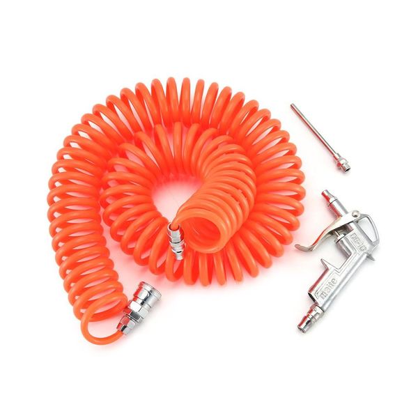 

air duster blow gun with coiled hose tool accessories aluminum nozzle pneumatic dust removing for truck van lorry blower