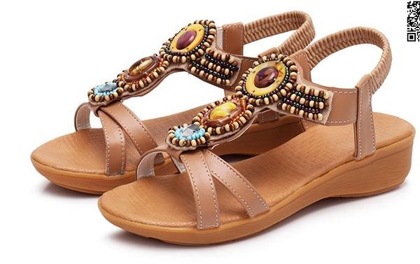 

2019 women's sandals in summer with new style flat bottom @17, Black