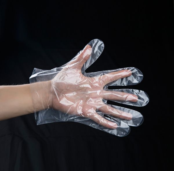

protective thickened disposable gloves catering hand film food hamburger transparent plastic pe film gloves transparent glove