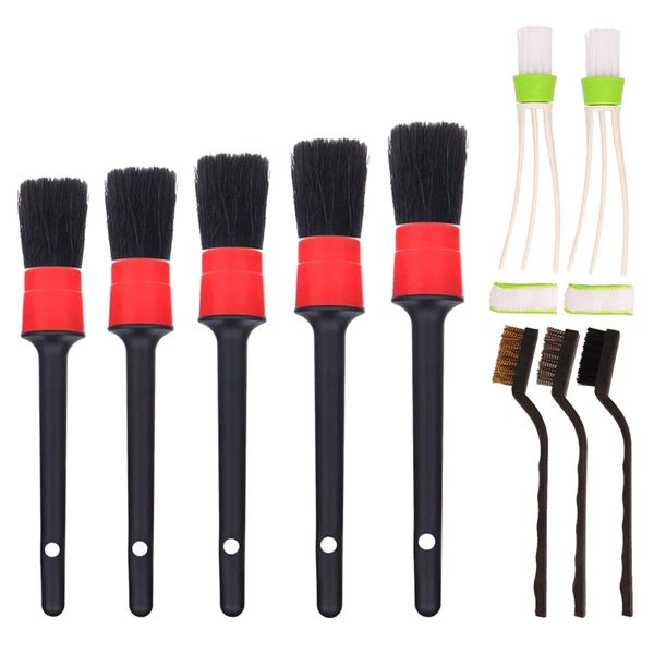 

10 pieces car cleaner brush set including detail brush wire automotive air conditioner, auto detailing for cleaning