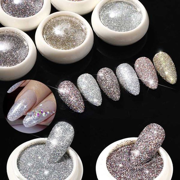 

nail glitter 6 boxs shinng power irregular palliette flakes sequins pigment dust powder art decoration diy design, Silver;gold
