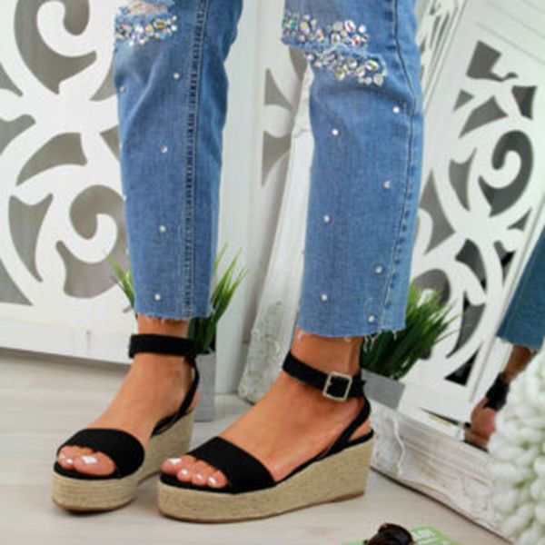 

puimentiua summer platform sandals 2019 fashion women flat sandal wedges shoes woman peep toe black platform sandals sandalias