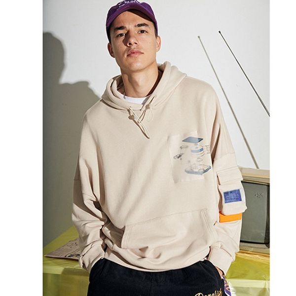 

designer sweater 2019 mens autumn new loose print hooded brand fashion hoodie luxury hip hop coat hoodie sweater, Black