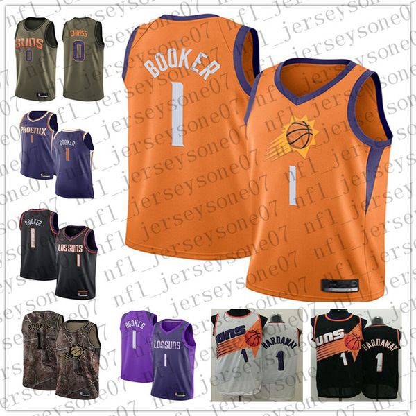 

custom men phoenix suns 0 marquese chriss 1 devin booker white purple throwback basketball edition nba jersey, Black