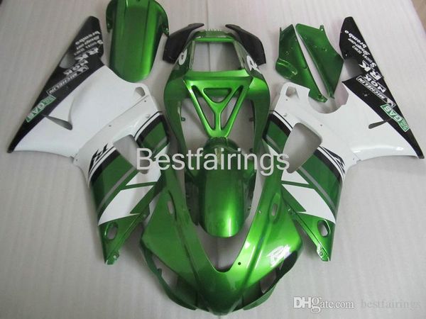 ZXMotor Kit de Feira de Alta Qualidade para Yamaha R1 1998 1999 Bandeiras Verdes Pretas Brancas YZF R1 98 99 CV25