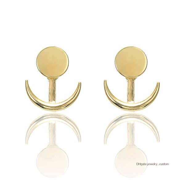 

New Simple Golden Color Stud Earrings For Women Wholesale Ear Jewelry For Friend Gift